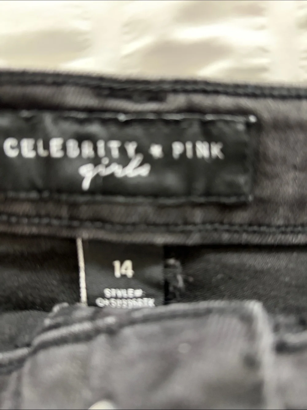 Celebrity Pink Youth Distressed Denim Classic Black Mini Skirt.